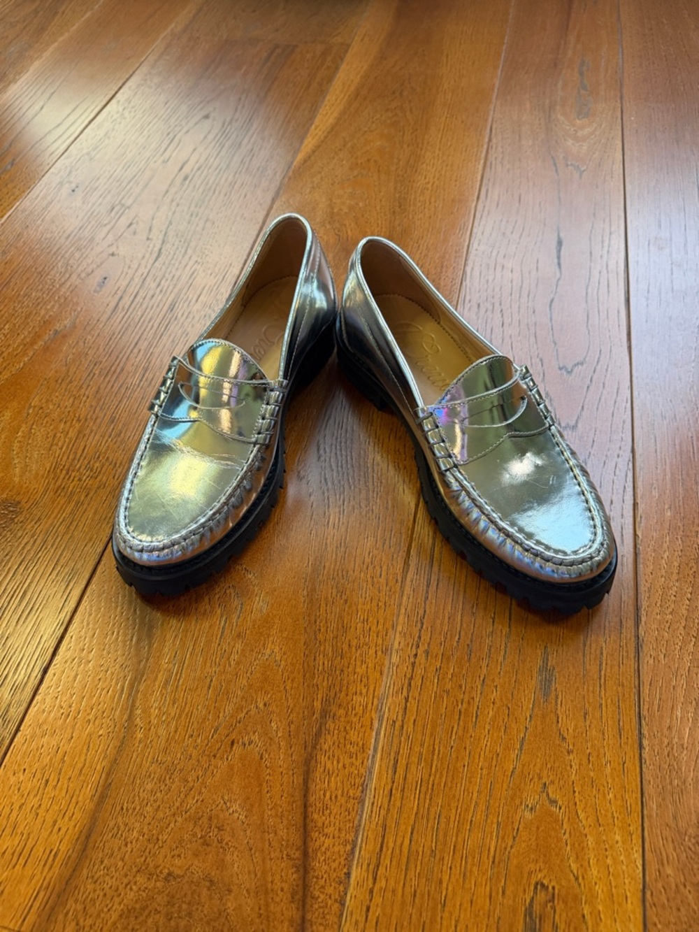 J.Crew Winona Penny Loafers In Metallic Leather - Picture 3 of 11